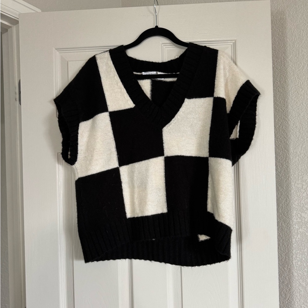 Noisy may Lena Intarsia Check Sweater vest